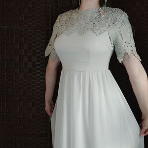 NWT ROOLEE Fiona Lace dress in grey cottagecore